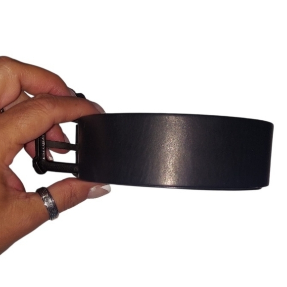 Valentino Garavani Black Leather Belt with Multicolor Gemstone Buckle main image 5